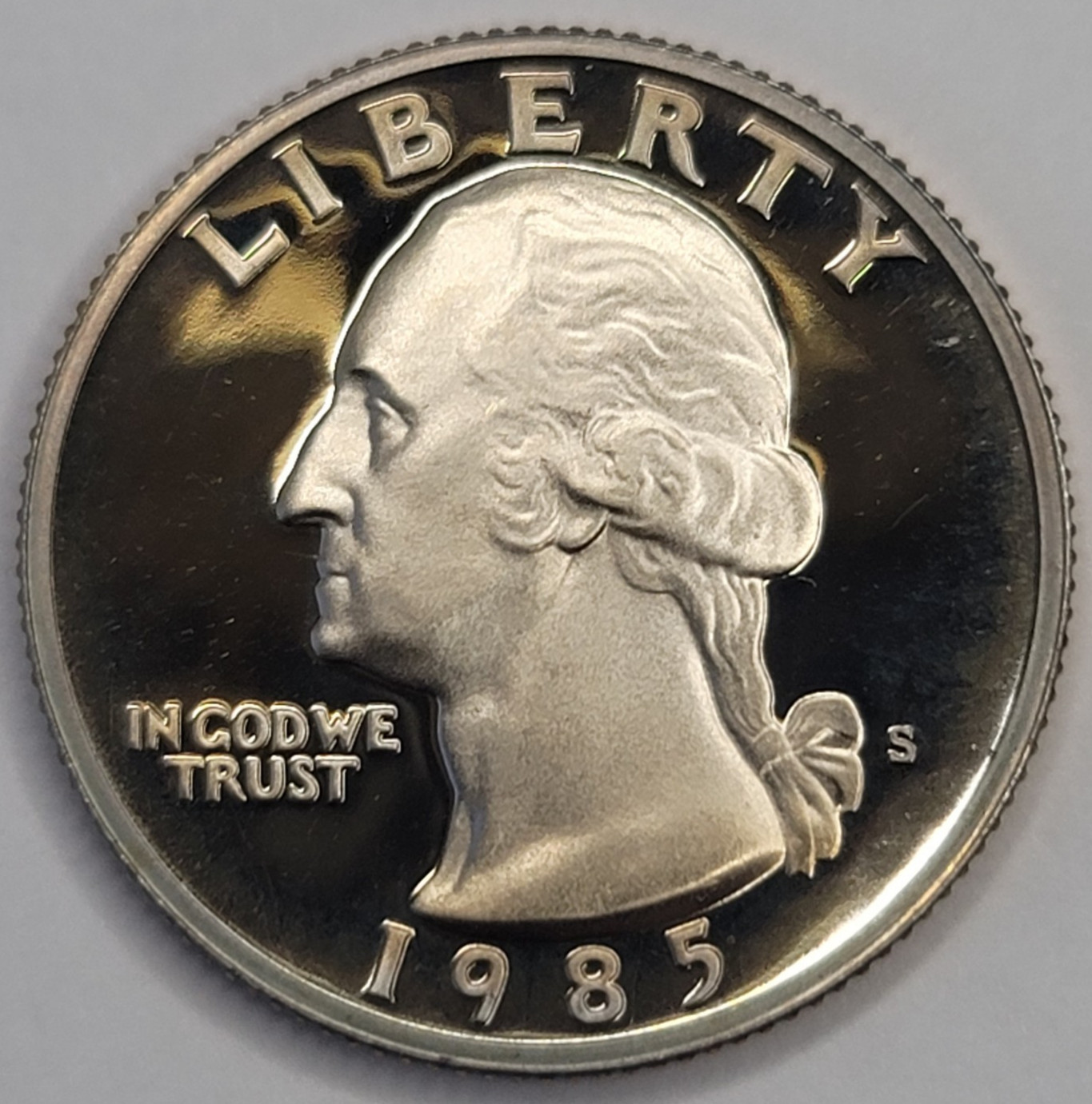 1985 S Gem Proof DCAM Washington Quarter - CN-Clad