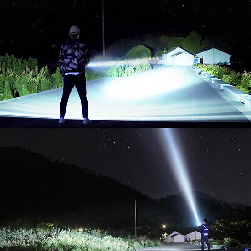 Brightest 9500000LM Police Tactical Flashlight Rechargeable High Power Led Torch