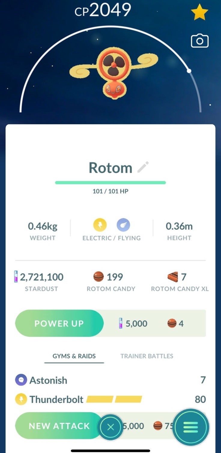 Pokemon✨non Shiny Fan Rotom ✨TRA-DE✨Go Fest✨