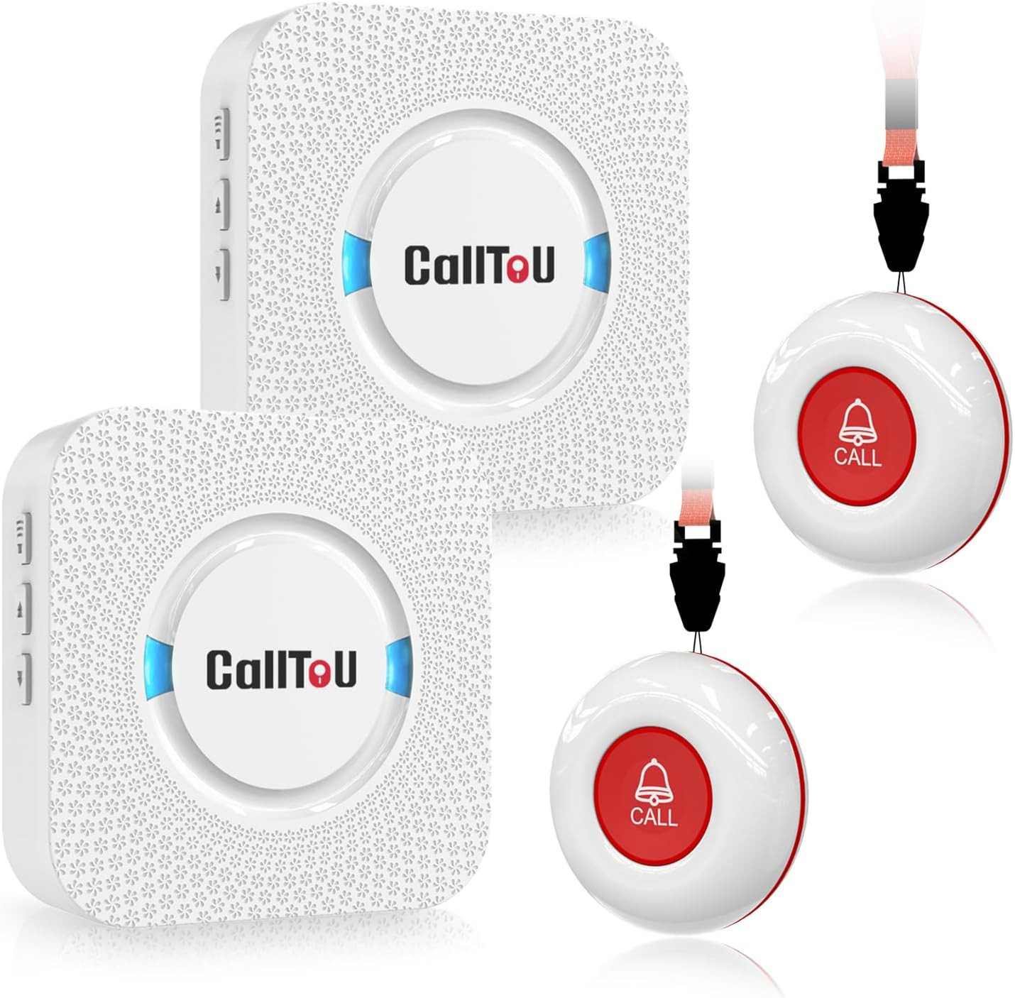Wireless Caregiver Pager Smart Call System 2 SOS Call Buttons/Transmitters 2 Rec