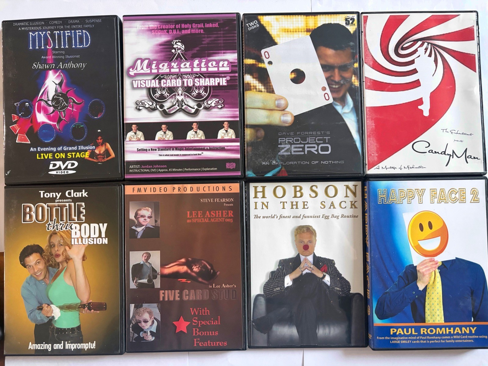 Bulk Lot Of 8 x MAGIC DVDs As Pictured Magician Trick Instructional Tuition M04