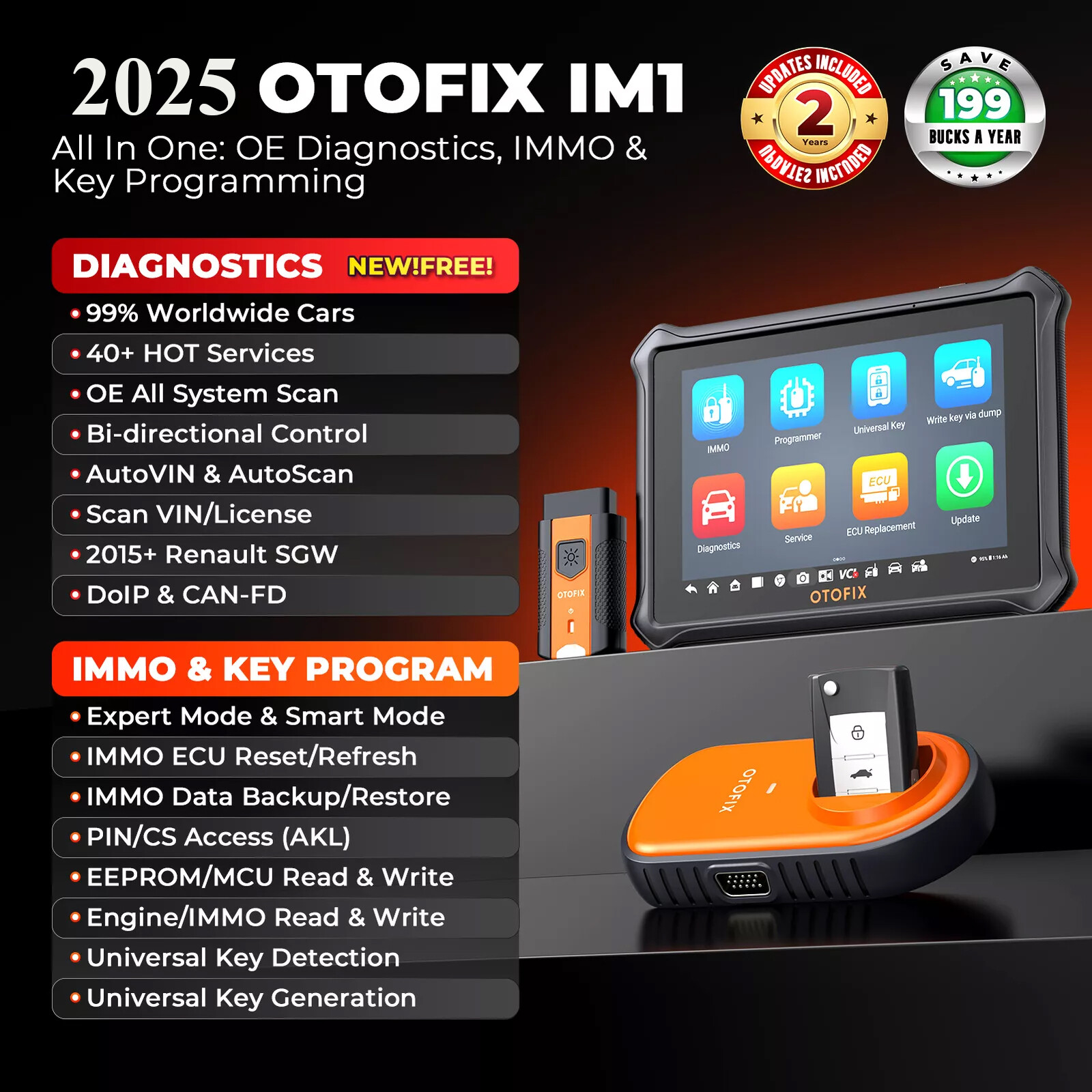 OTOFIX IM1 IMMO Key FOB Programming Full System Diagnostic Scanner 2-Yr Free Upd