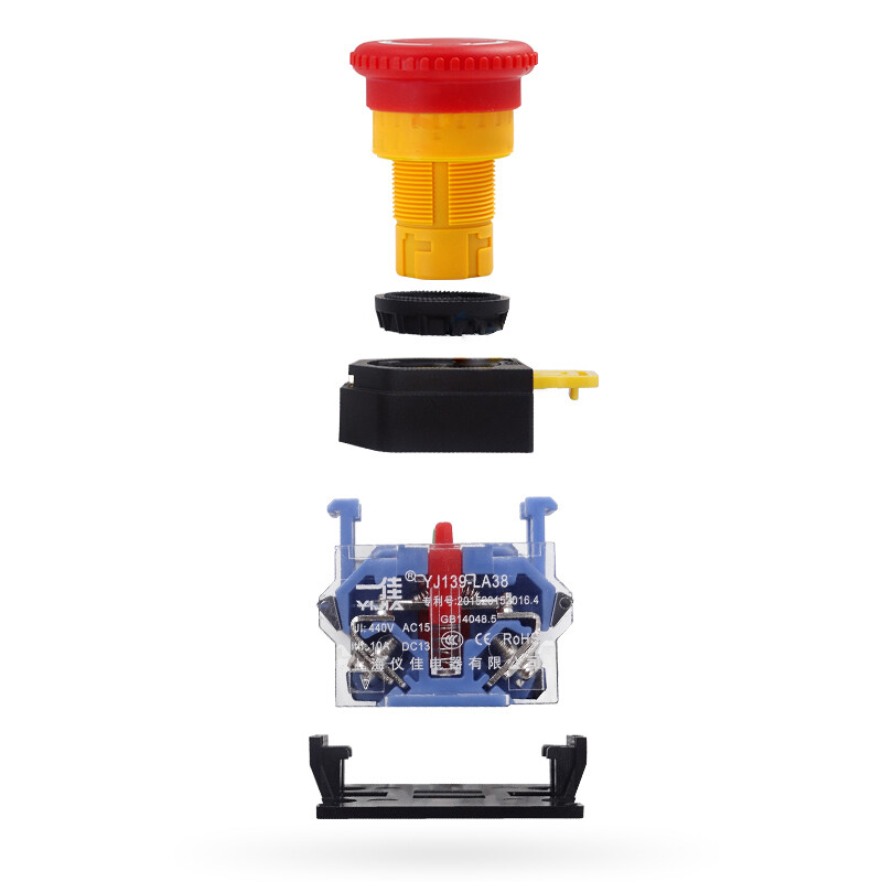 Emergency Stop Station Switch 22mm Push Button Switch 10A 440V 1NO 1NC Latching
