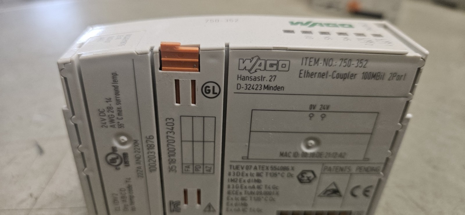 Wago 750-352 Ethernet Coupler 2 Port 750352