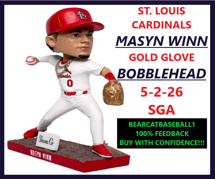 ST. LOUIS CARDINALS MASYN WINN GOLD GLOVE BOBBLEHEAD SGA 5-2-26 *PRESALE* NIB