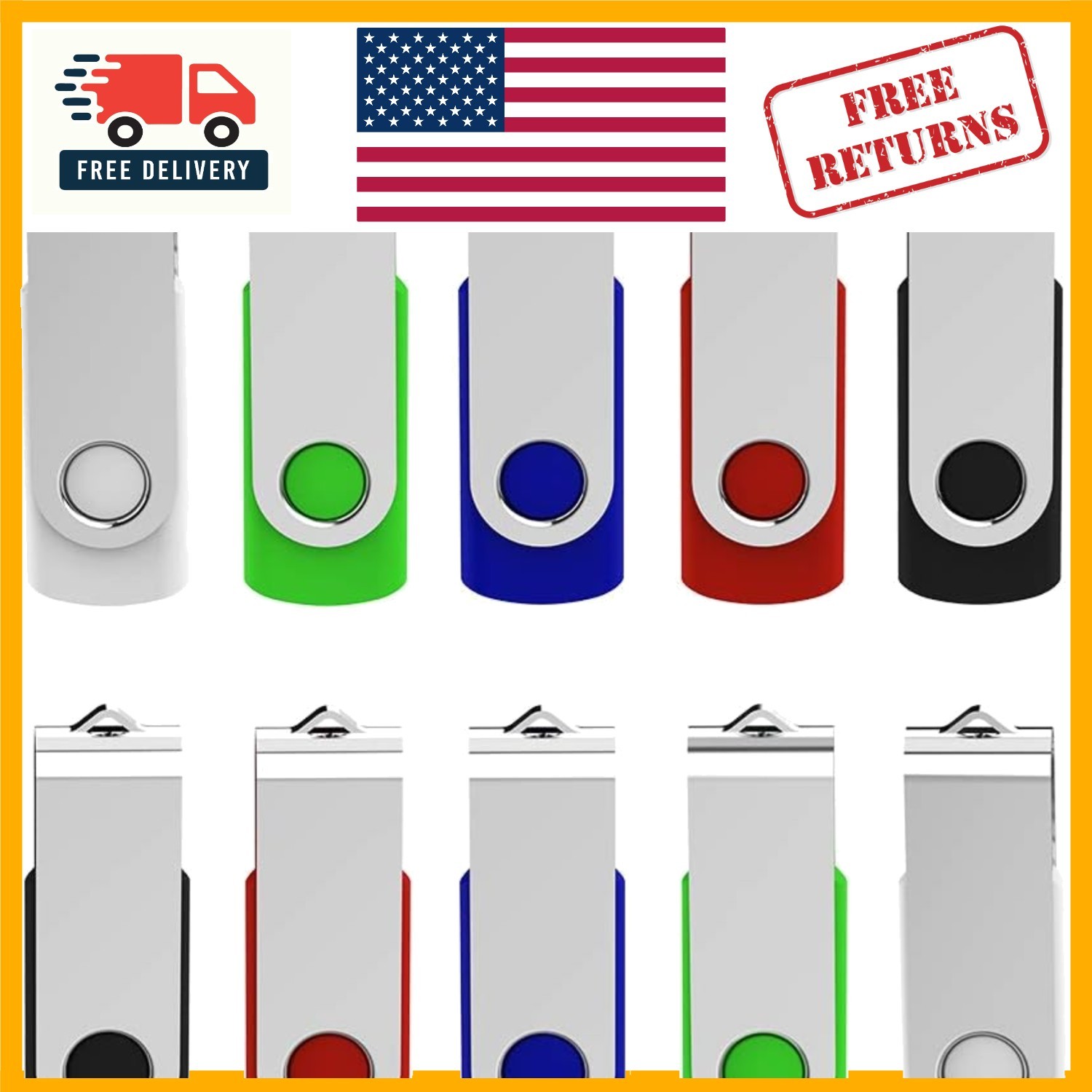Colorful 10-Pack 16GB USB 3.0 Drives with LED Indicators for Easy Organization