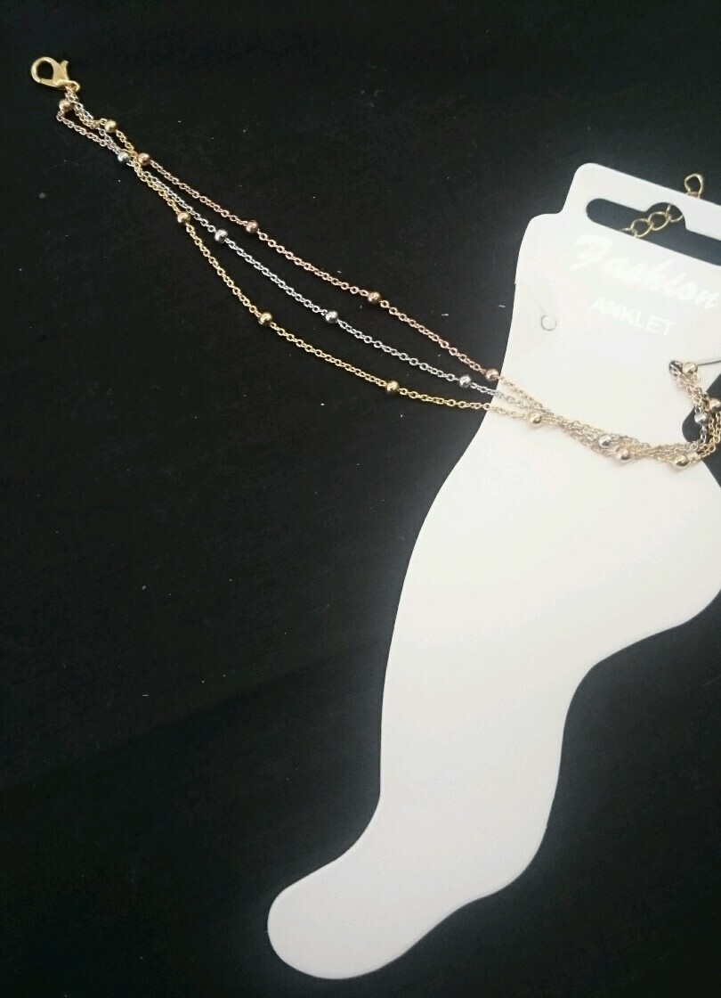 New Beautiful Fashions stylish Gold and Silver Anklet Ankle Chain Adjustable