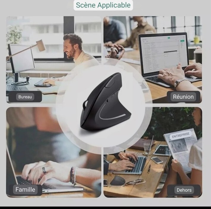 Wireless Ergonomic Optical Mouse Battery Bluetooth 800/1200/1600DPI