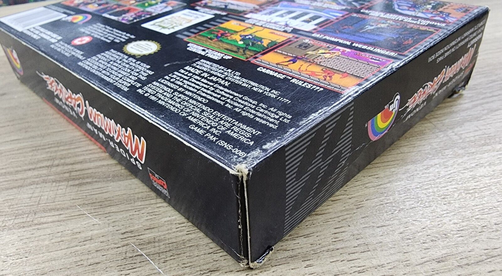 USED AUTHENTIC BOX ONLY - NO GAME - NO MANUAL - MAXIMUM CARNAGE - SNES