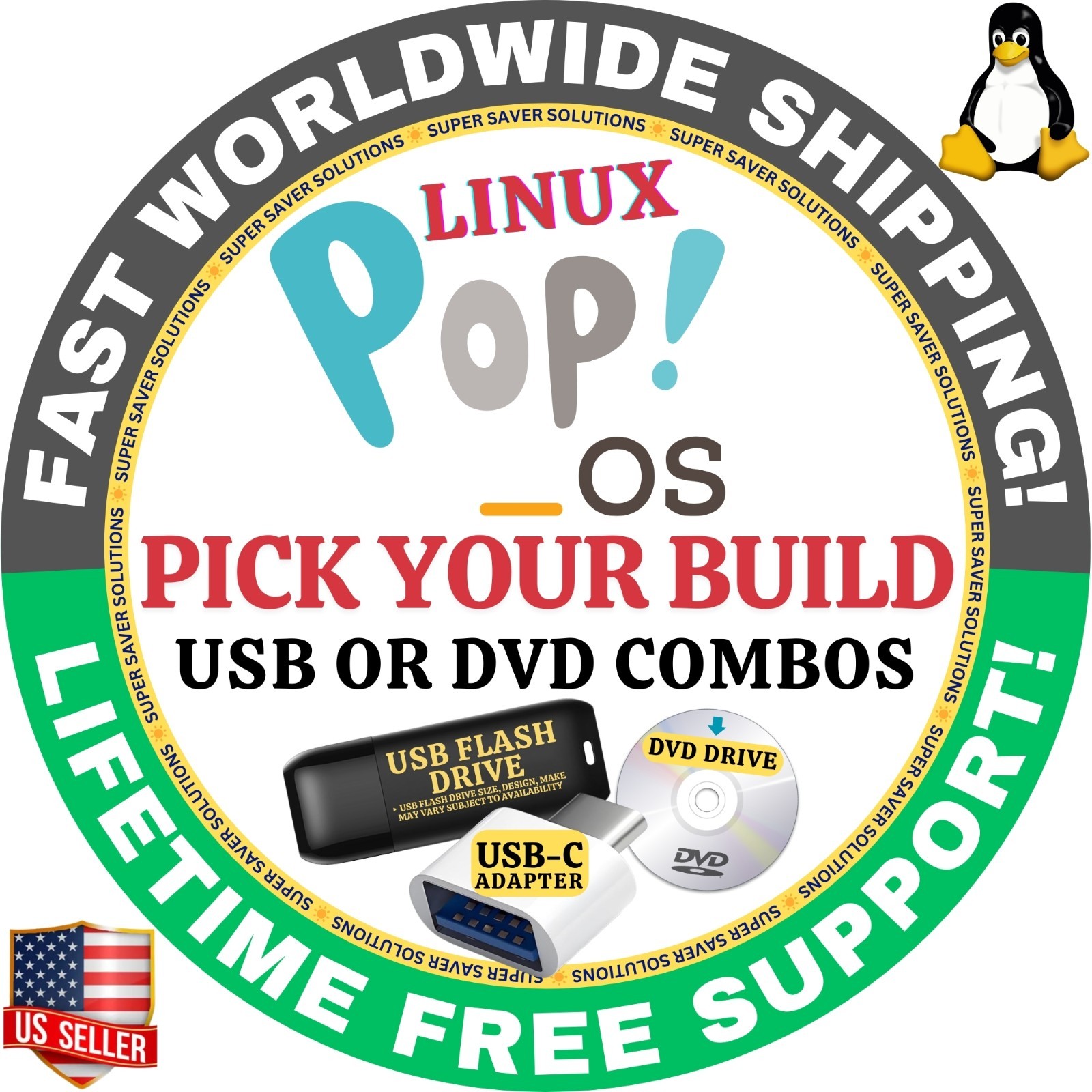 POP!_OS LINUX ISO BOOTABLE USB / DVD | LTS, LTS NVIDIA | DEVS / GAMING | Pop OS