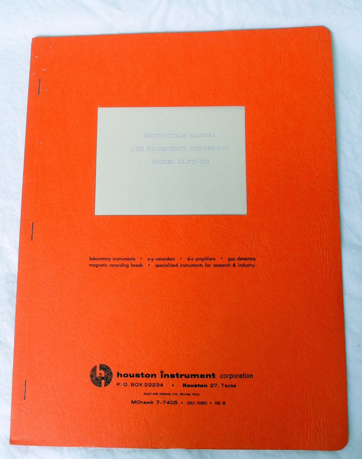Houston Instrument HLFC-120 Operating Manual Vintage