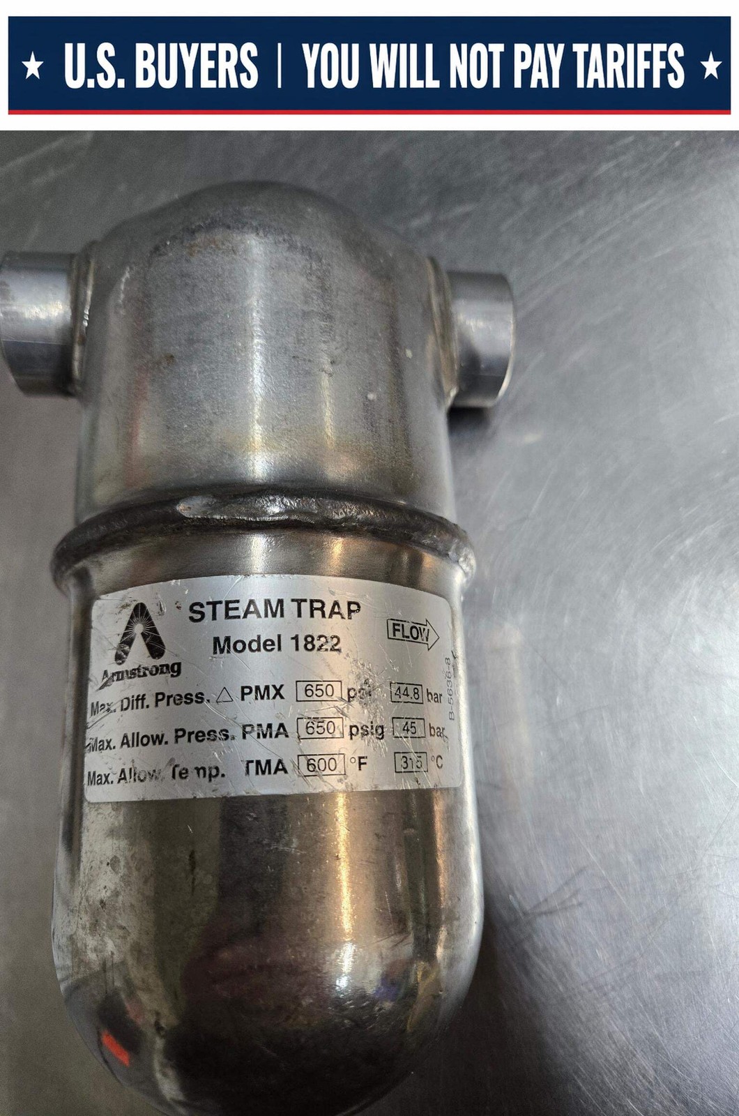 Armstrong B5636-5 Stainless Steel Steam Trap / Model 1822 / 650 PSI / 3/4" NPT