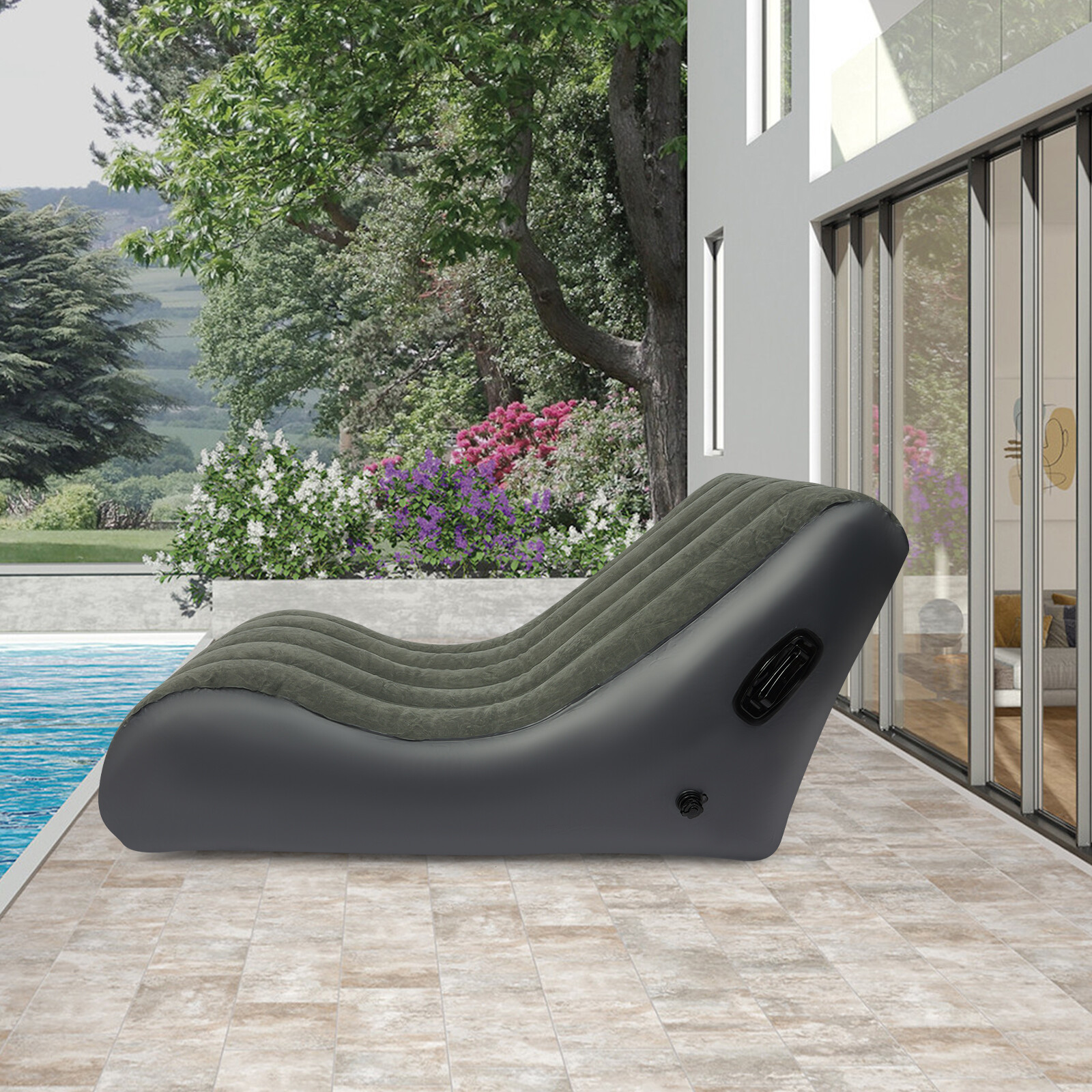 Modern Sofa Bed Inflatable Sofa Bed S-shaped Folding Sofa Bed 89.9*140*69.9cm