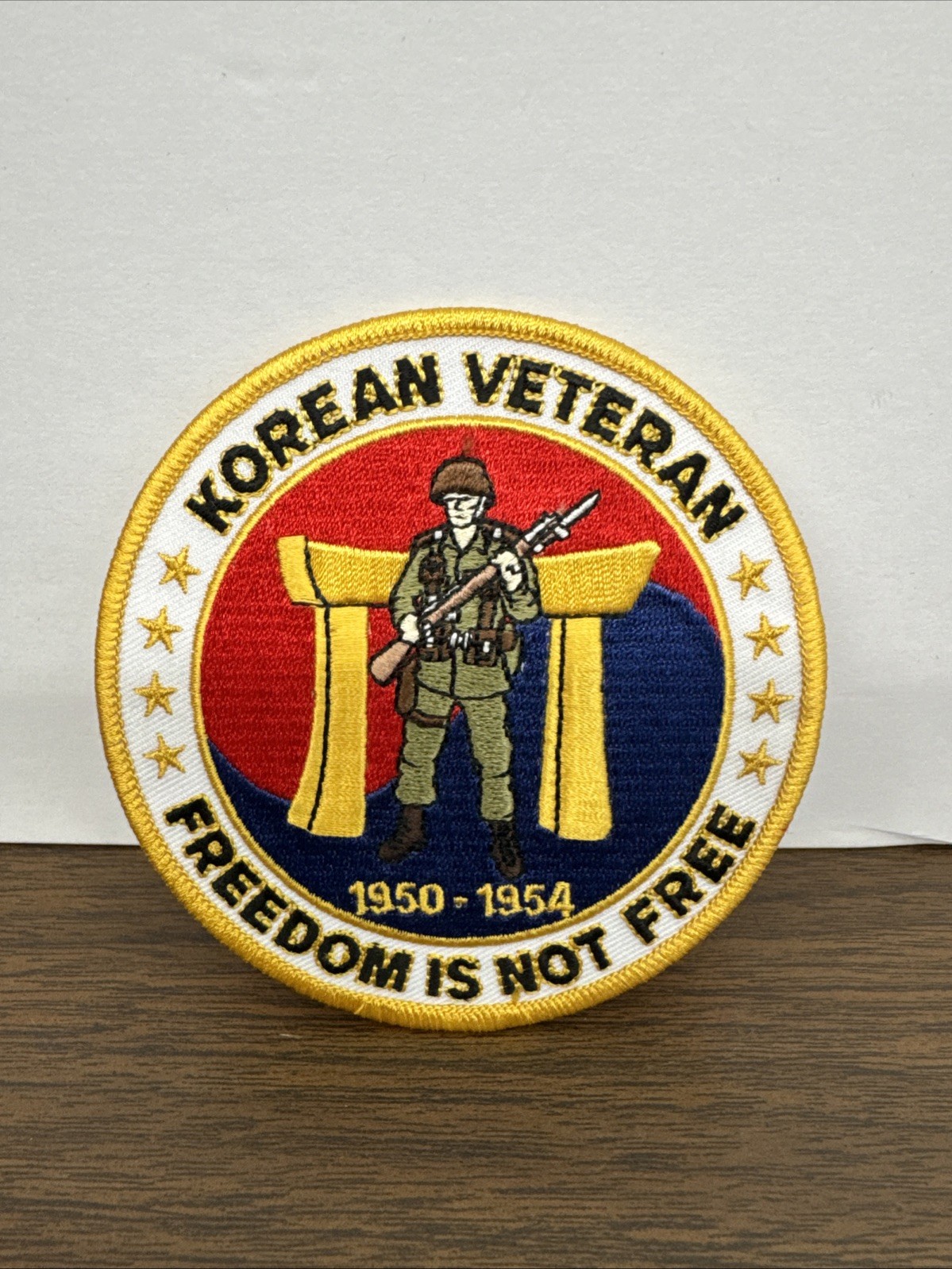 Korean War Veteran Embroidered Iron On Patch 4” Freedom Is Not Free 1950-1954