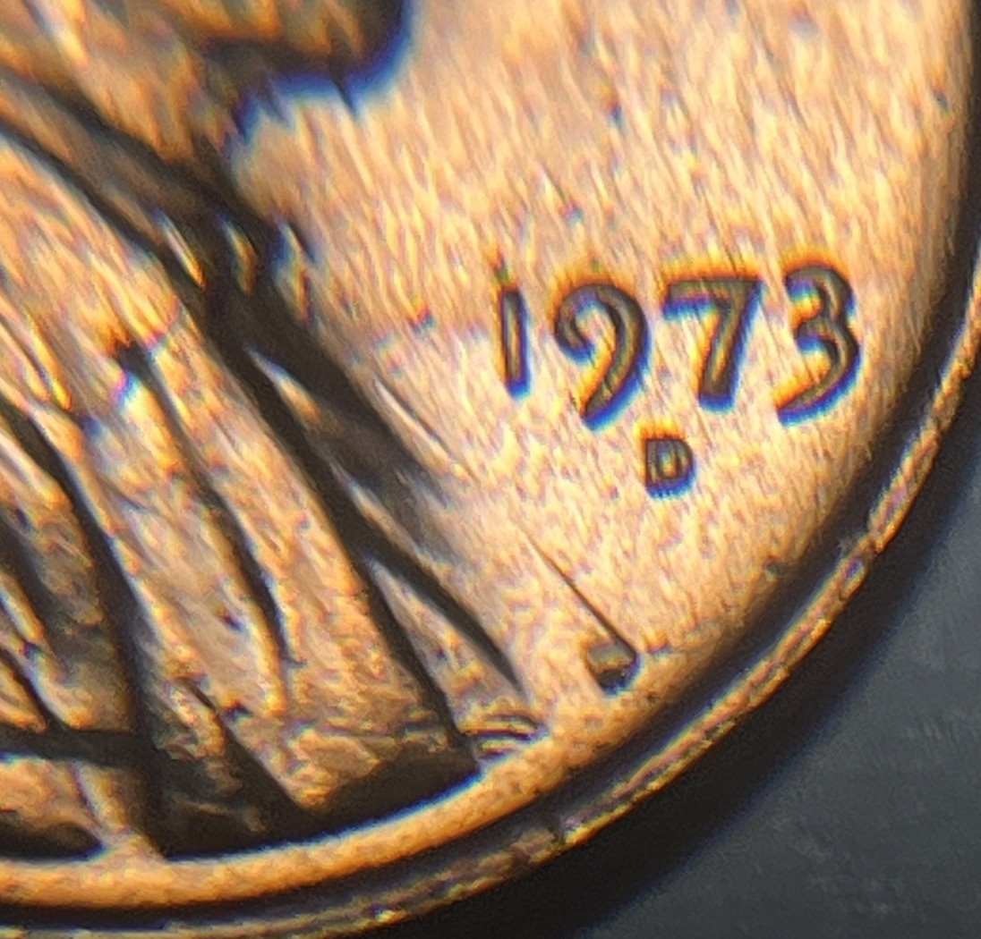 1973 D Penny Errors Lincoln Missing Part Of Coat & Slight Rotary Uncirculated