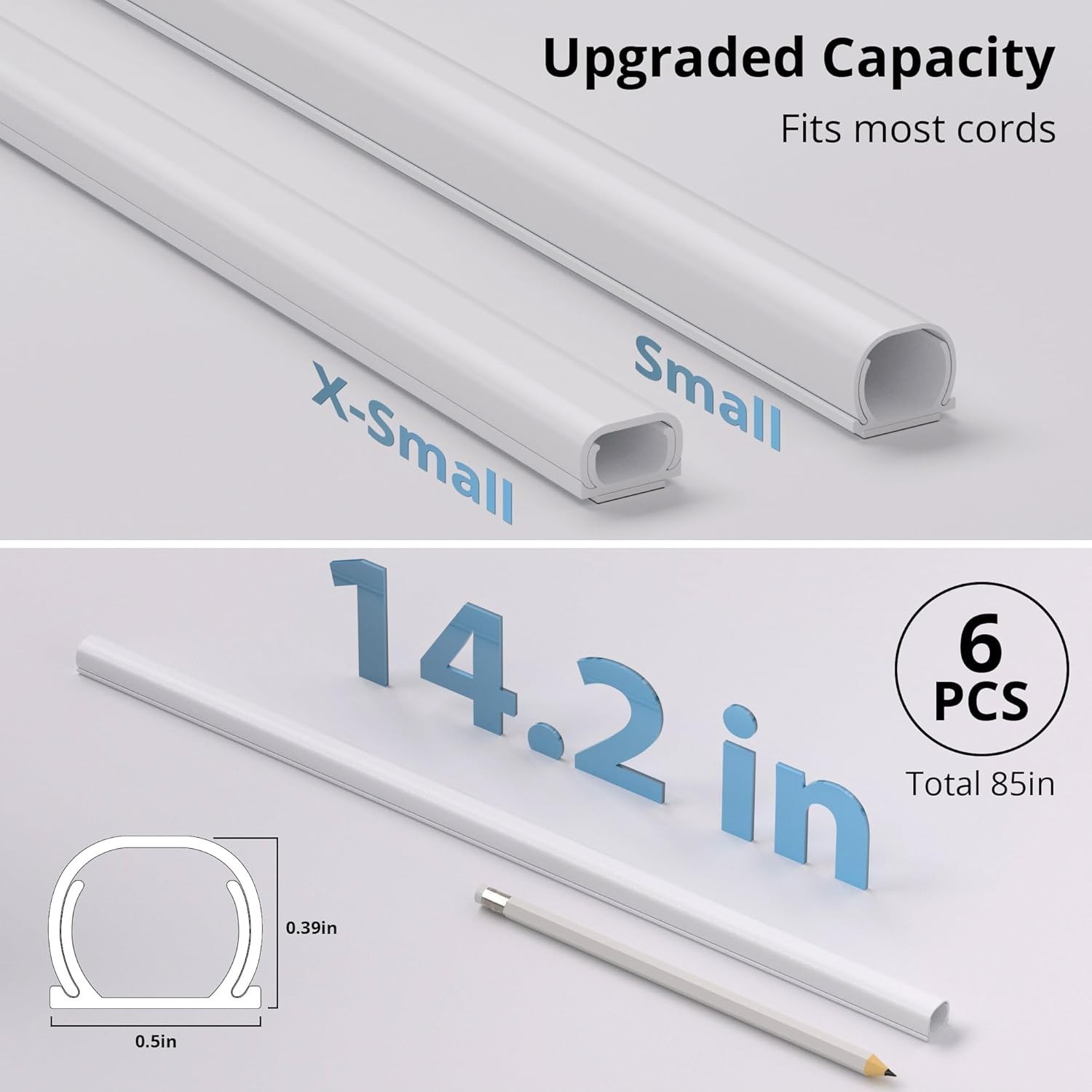 Stylish 85in Paintable Cord Hider - Perfect for Hiding Cables Responsibly