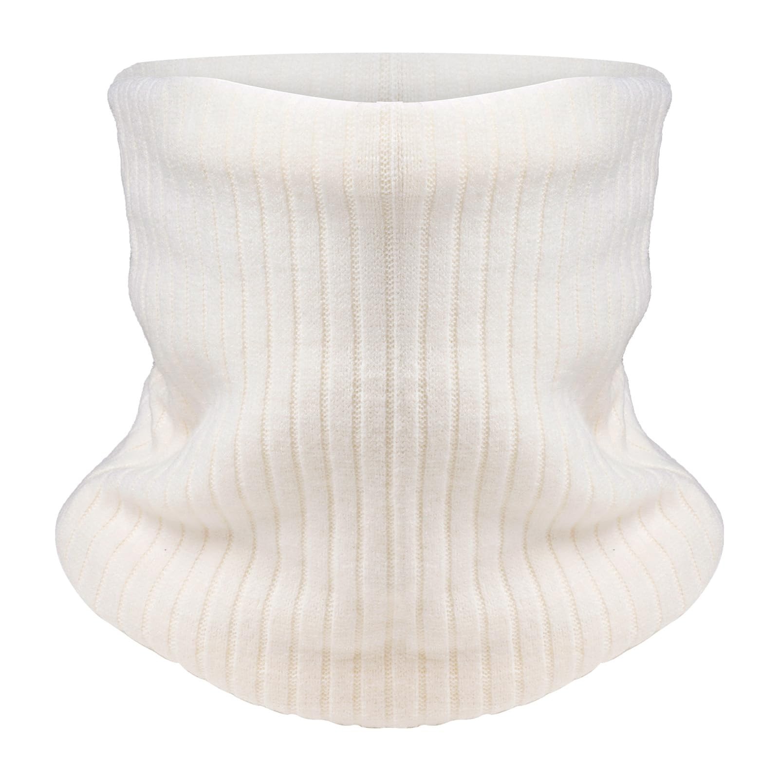 YKYUASD Winter Fleece Neck Warmer Gaiter Knitted Unisex Standard, White