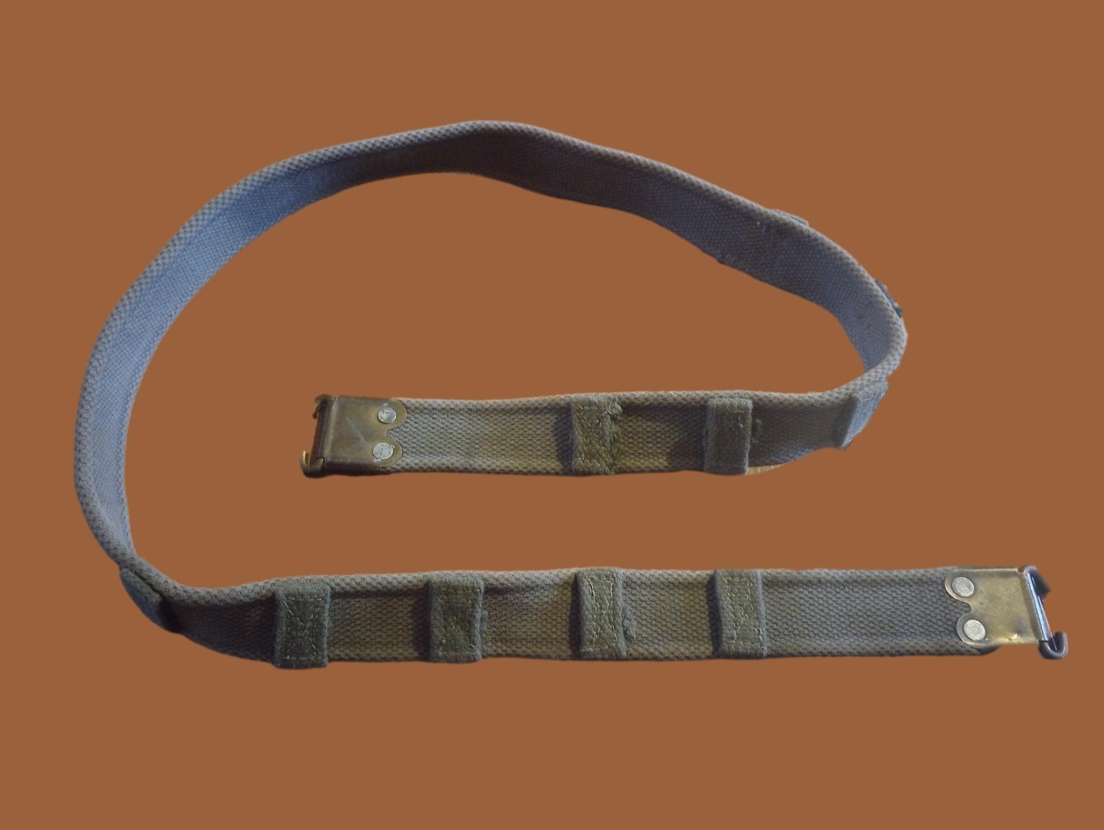 WWII BRITISH MILITARY ENFIELD KHAKI RIFLE SLING P-37 FN BELGIAN 49 ORIGINAL
