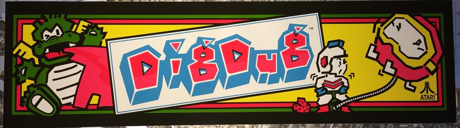 Dig Dug Arcade Marquee 23.6" x 6.5"
