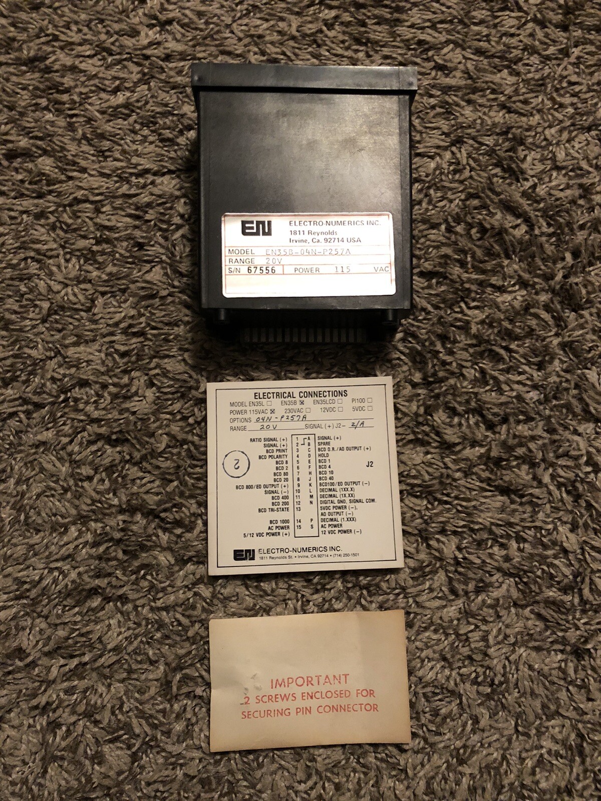 Electro Numerics EN35B-04N-P257A NOS Free Shipping Z3