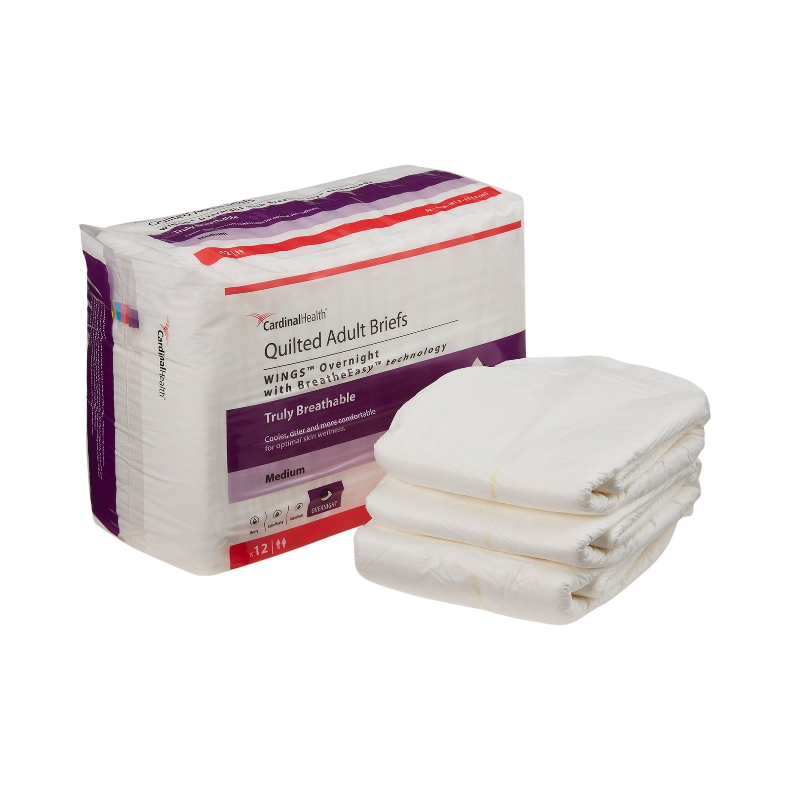 WINGS Overnight Quilted Brief BreatheEasy Tech Med 32" - 44"  Level 4 CA of 96