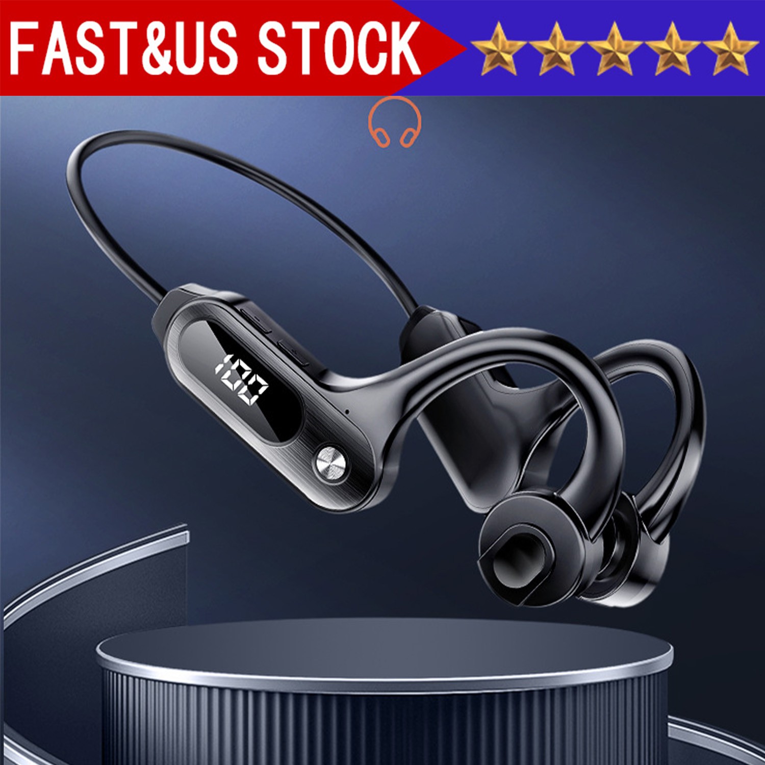 Bluetooth 5.3 Bone Conduction Headphones Wireless Outdoor Sport Headset Earbuds
