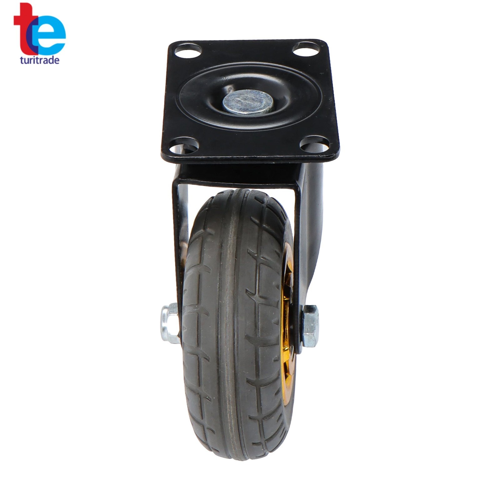 4 Pack Soft Rubber 4" Swivel Casters Wheels Universal Casters Grey Non-Marking