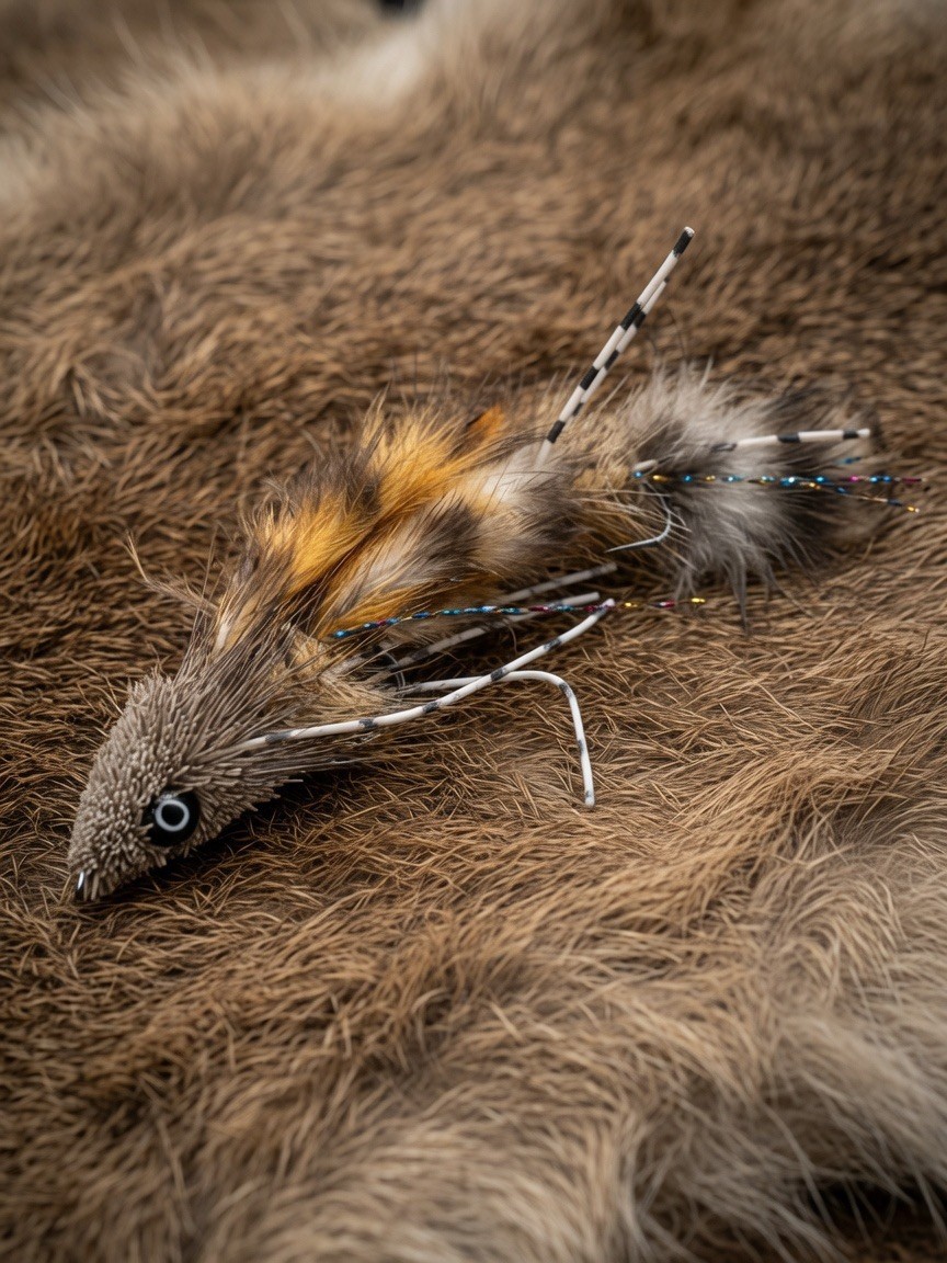 X3 “Mouse Catcher ”  Trout Streamer Articulated Weighted Eyes Barbless