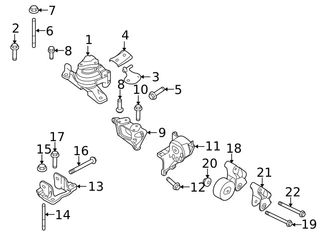 Genuine Ford Engine Mount Stud W716062-S439