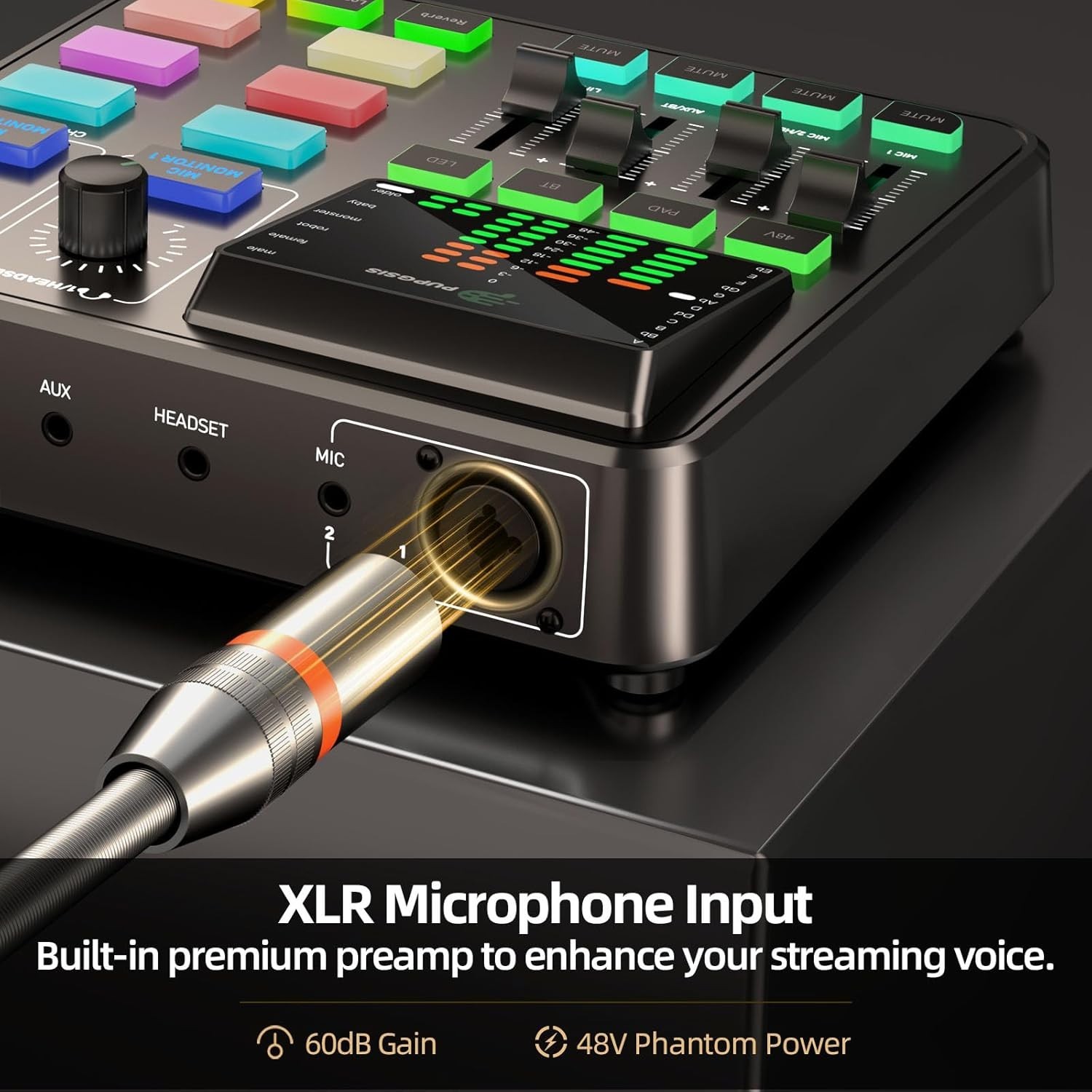 Podcast Equipment Bundle Audio Mixer with XLR Dynamic Microphone Pro-preamp