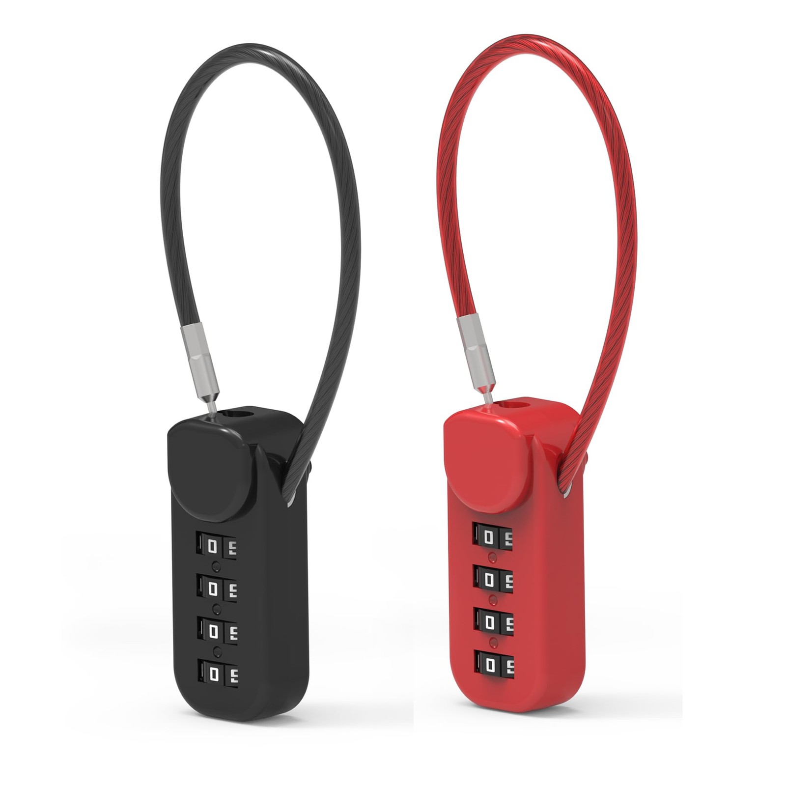 UP Security Small Combination Lock, Combo Cable Luggage Locks with Black+Red
