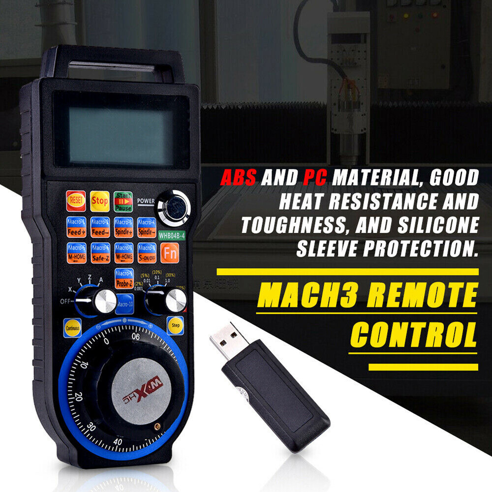WHB04B MACH3 Controller Kit 3/4/6 Axis MPG USB Wireless Handwheel +Ethernet Card