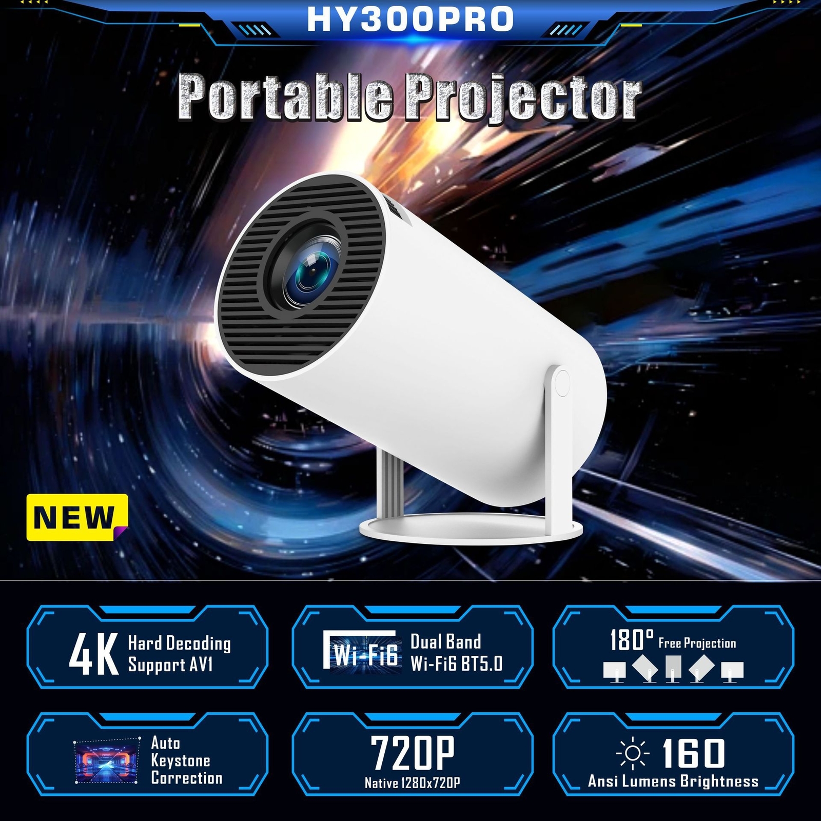 Projector Pro Home Theater Entertainment Portable Small Projector