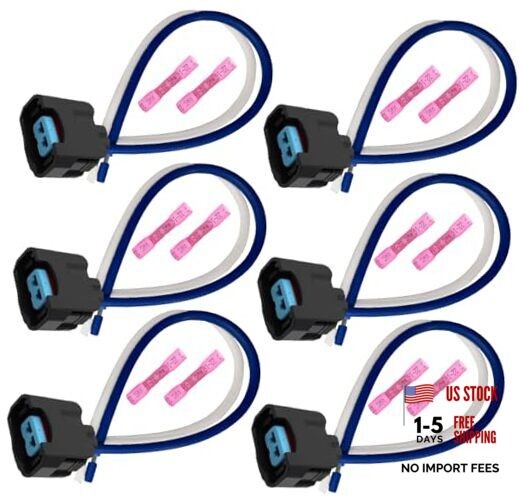 6Pcs Fuel Injector Connector Wiring Harness S2291 -Compatible with