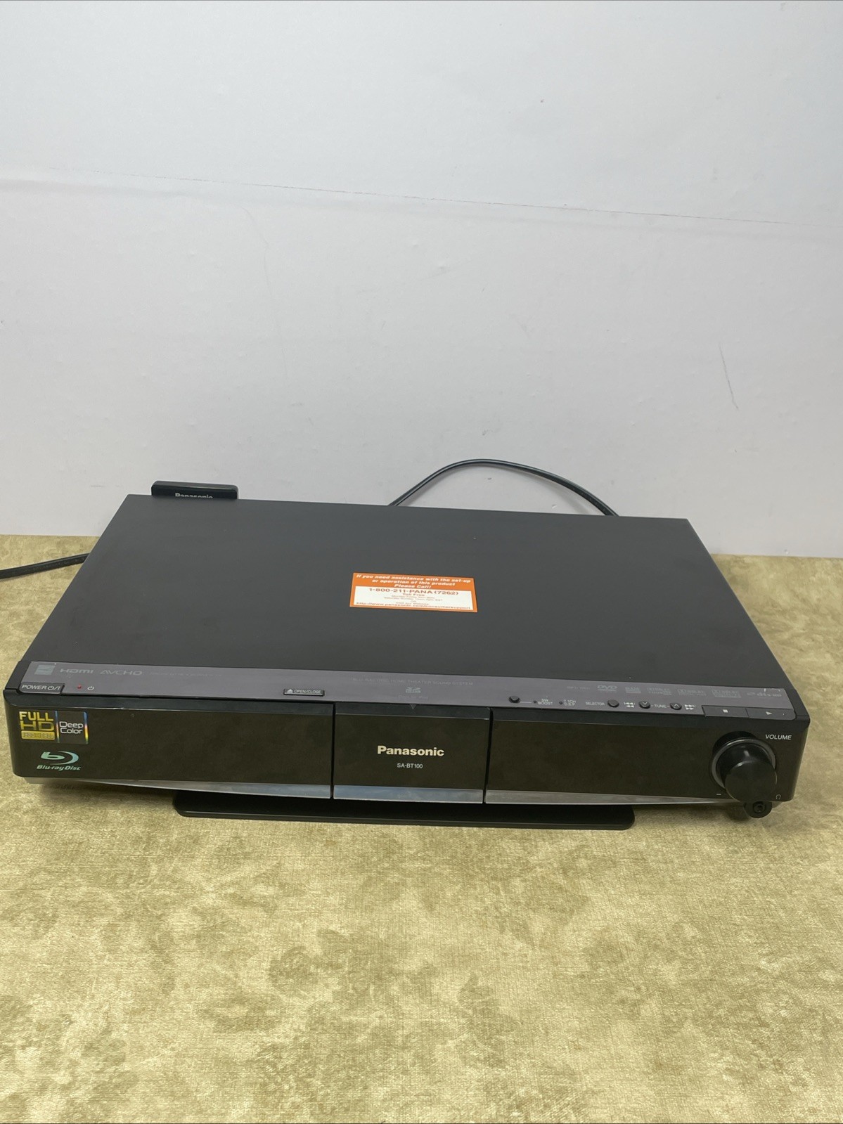 Panasonic SA-BT100 Disk Blue Ray Home Theater- PARTS, Not Tested Read
