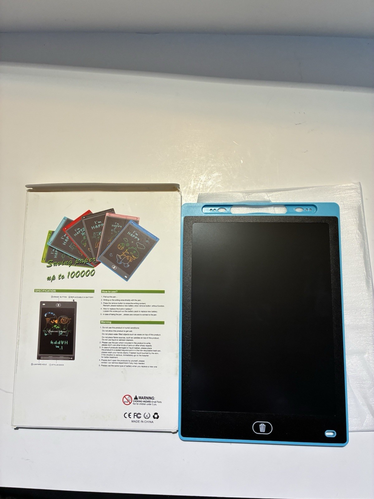 8.5" LCD Writing Drawing Board  Blue Works Great New Open Box To Show Test