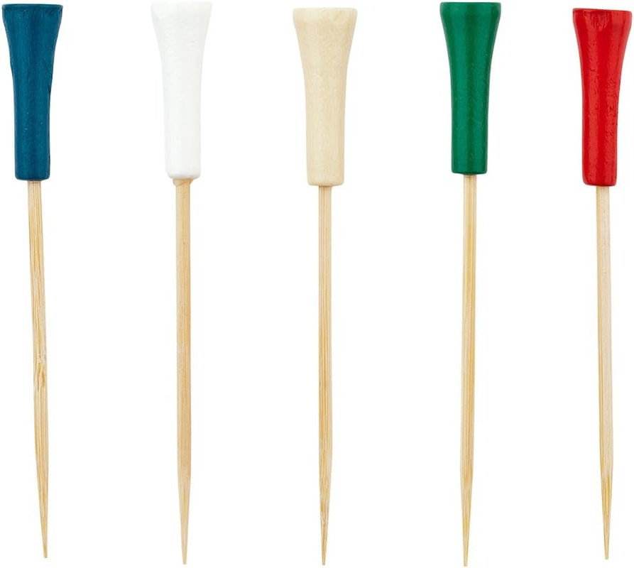 4" Golf Tee Cocktail Picks - 1000 Durable Bamboo Skewers for Parties