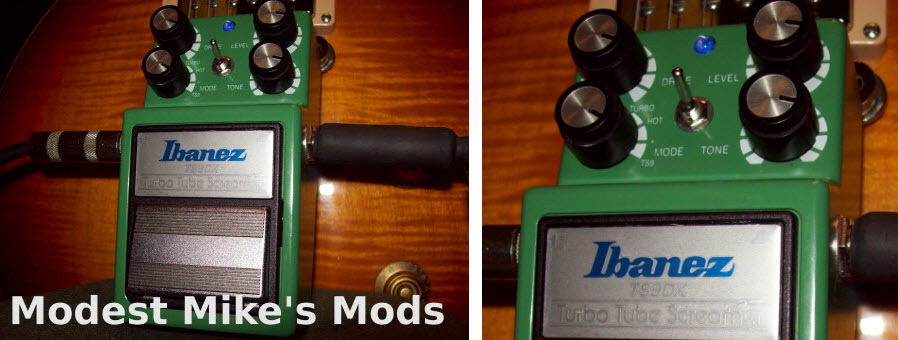 Modified Ibanez TS9DX from Modest Mike's Mods!