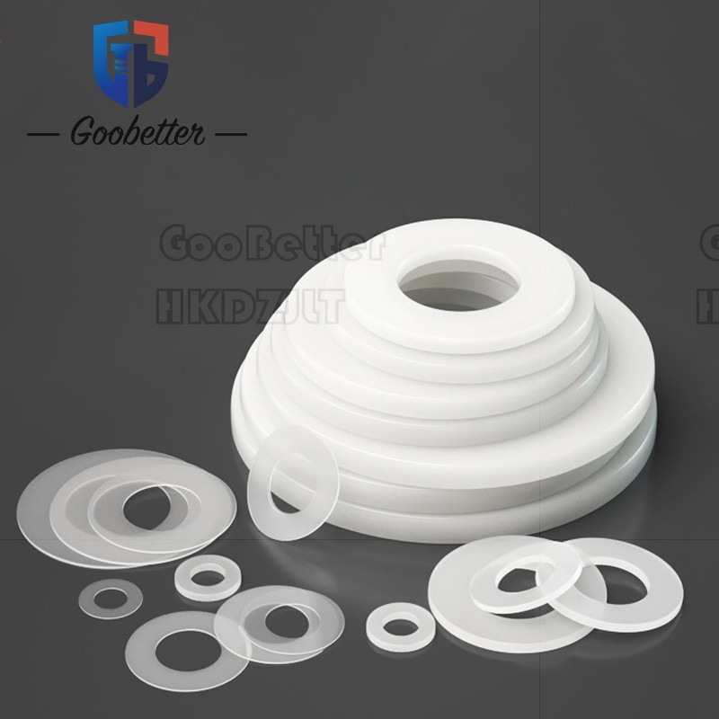 PTFE Plastic Nylon Flat Spacer Washer Insulation Gasket Ring For Screw Bolt