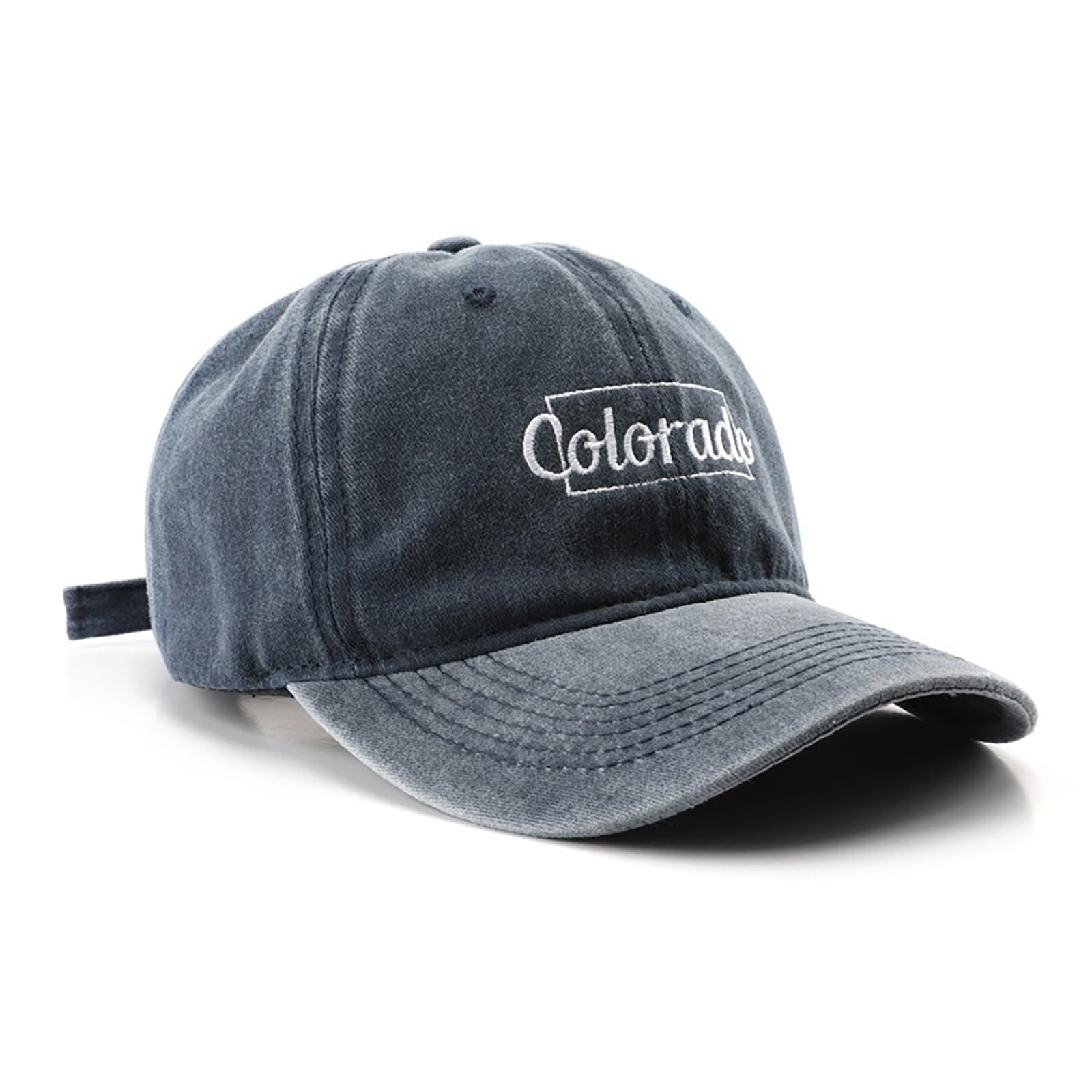 VPTMRP Colorado Hat Washed Distressed Baseball Cap for Men and Medium, Blue