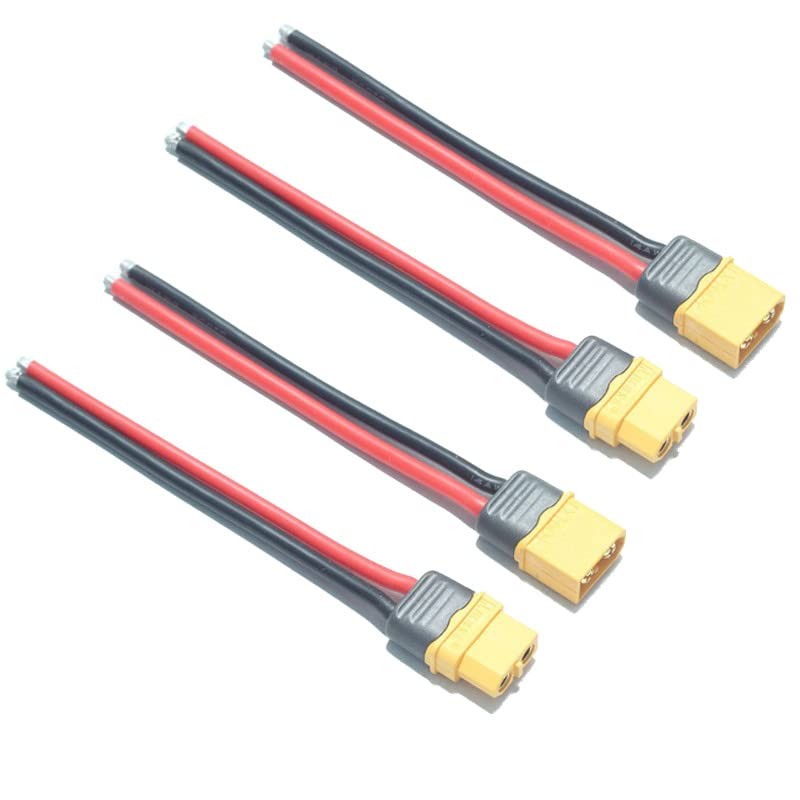 2 Pairs Sheathed XT-60 XT60H Plug Male Female Connector Pigtail with 5.9inch ...