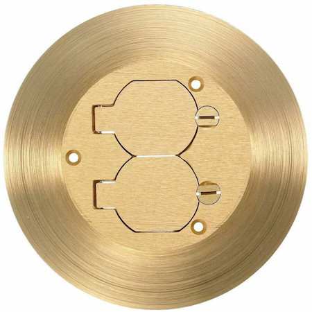 Hubbell Wiring Device-Kellems Sf3925 Box Cover, Floor Box Type, 2 Gang, Brass