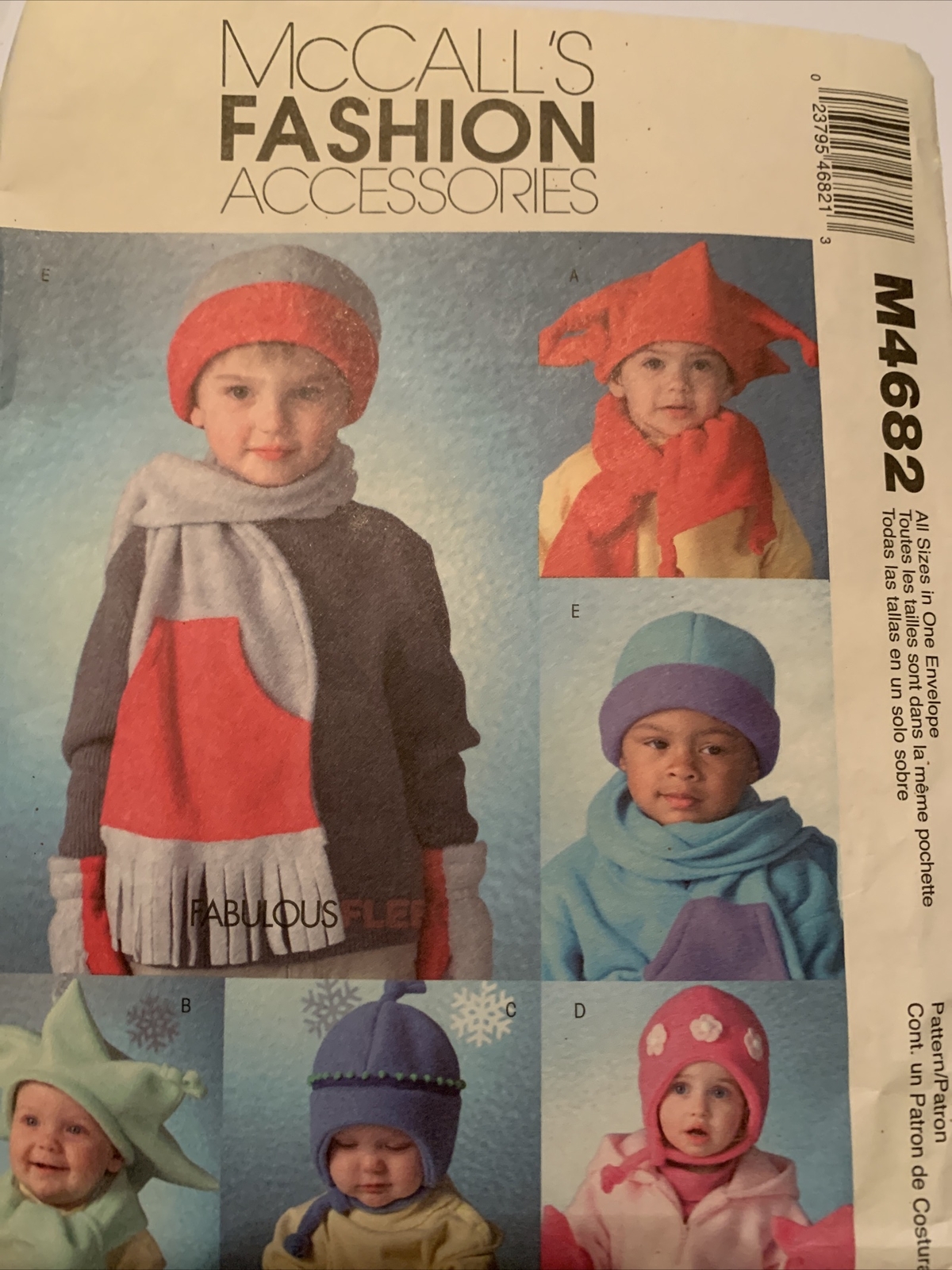 Mccall m4682 infants toddlers hats scarves mitten all sizes Mostly uncut