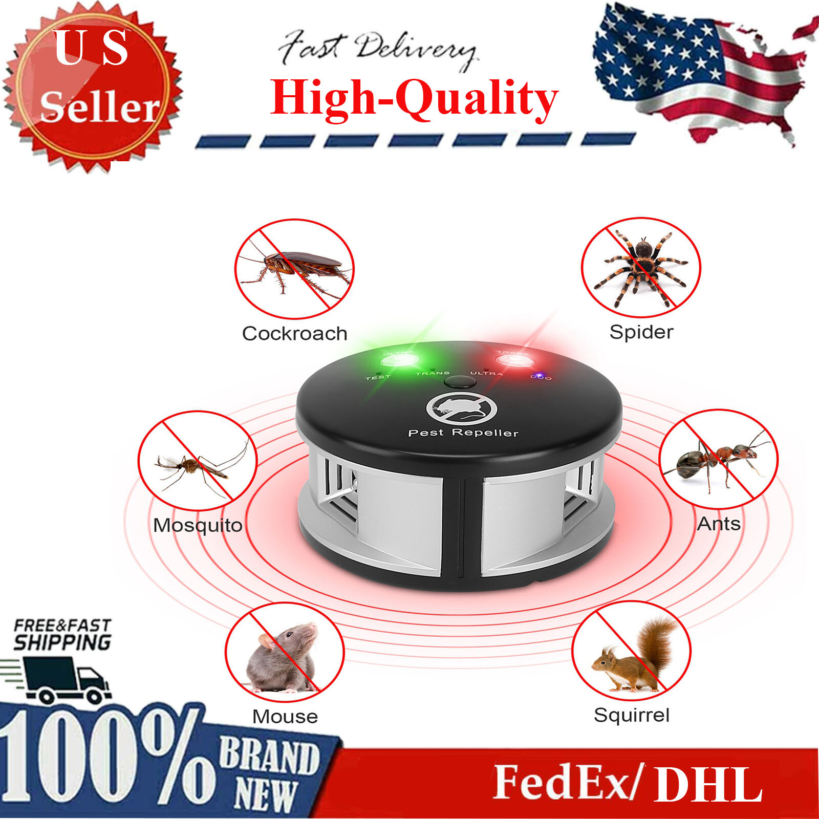 iMounTEK Ultrasonic Pest Repeller Rats Mice Roaches Ants - 3229 sq.ft