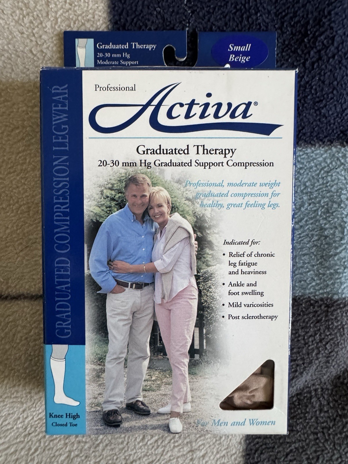 Activa Graduated Therapy Knee High Compression Socks Beige SIZE SMALL
