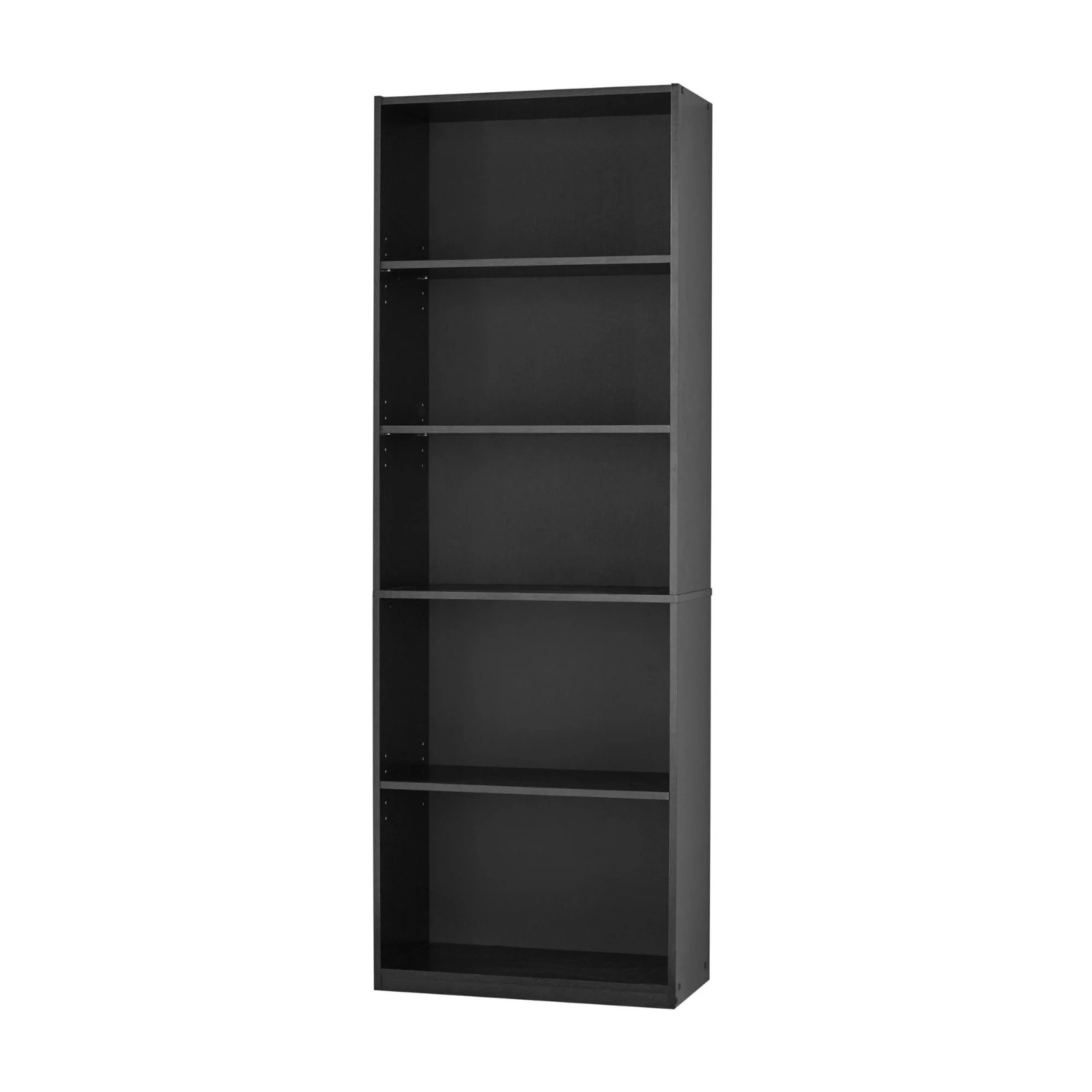 Mainstays 5-Shelf Bookcase, Adjustable Shelves, Wood Display Storage, Black Oak