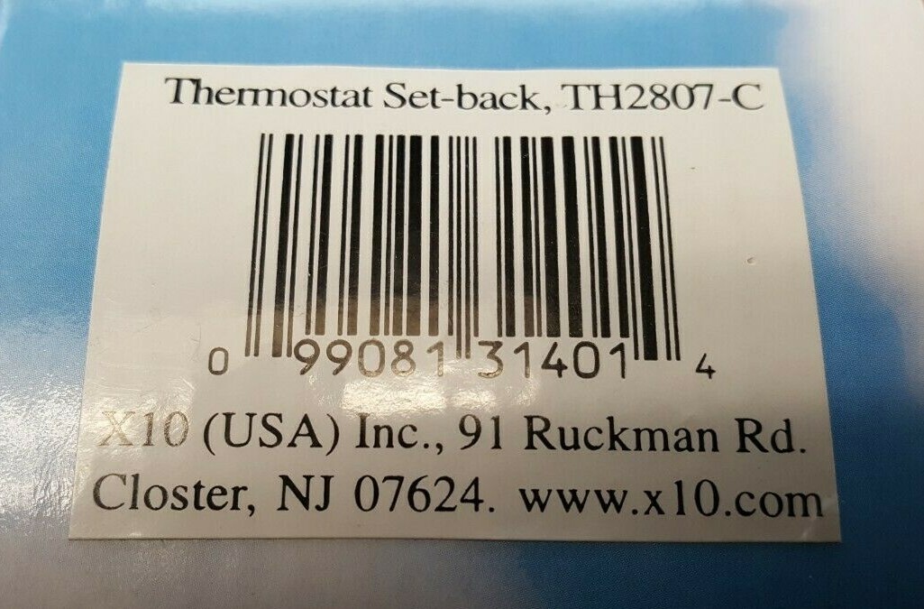 NOS X10 Thermostat Set-Back Controller TH2807-C Powerhouse HVAC Complete