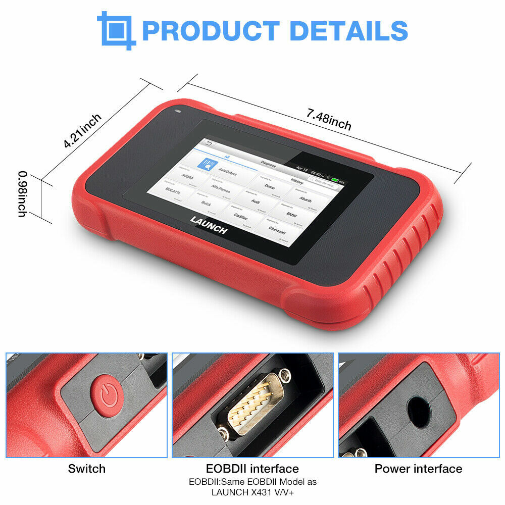 LAUNCH CRP123E V2.0 OBD2 Scanner Reader Check Car Engine ABS SRS Diagnostic Tool