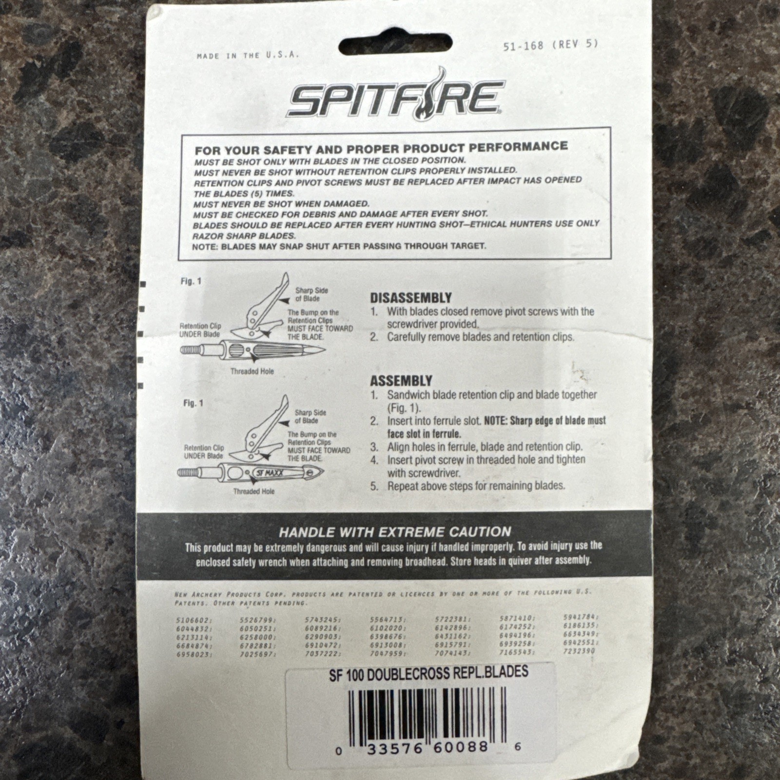 Spitfire SF 100 Doublecross Replacment Blades