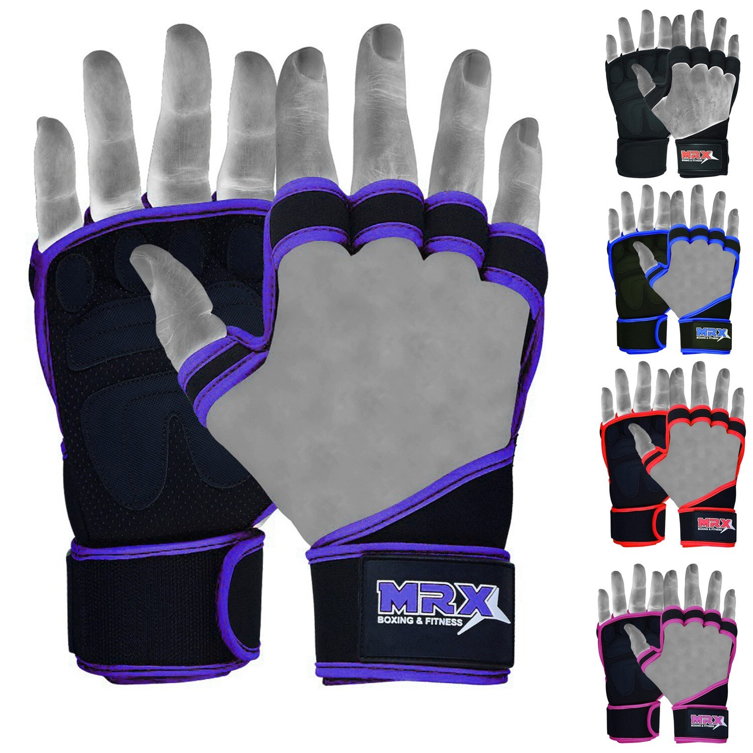 Weight Lifting Unisex Gym Gloves Workout Training Wrist Wraps with Extra Grip